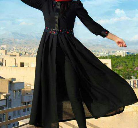 تولیدی مانتو مجلسی حریر مشکی