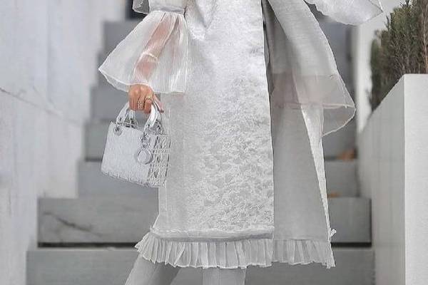 لمس هنر: مانتو مجلسی با جزئیات شیک و دلفین